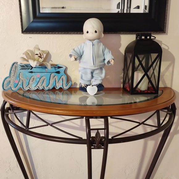 Vintage 1984 Precious Moments Mikey Porcelain Doll 13" Tall Collectible on Blue. - Picture 11 of 11